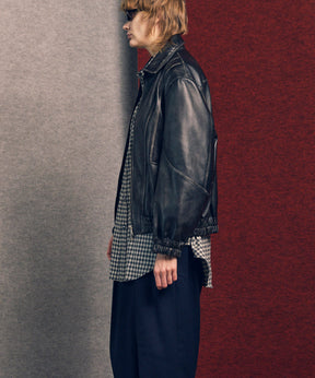 Sheep Leather Single Collard Blouson