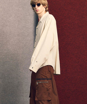 Radial Darts Prime-Over Open Collar Shirt