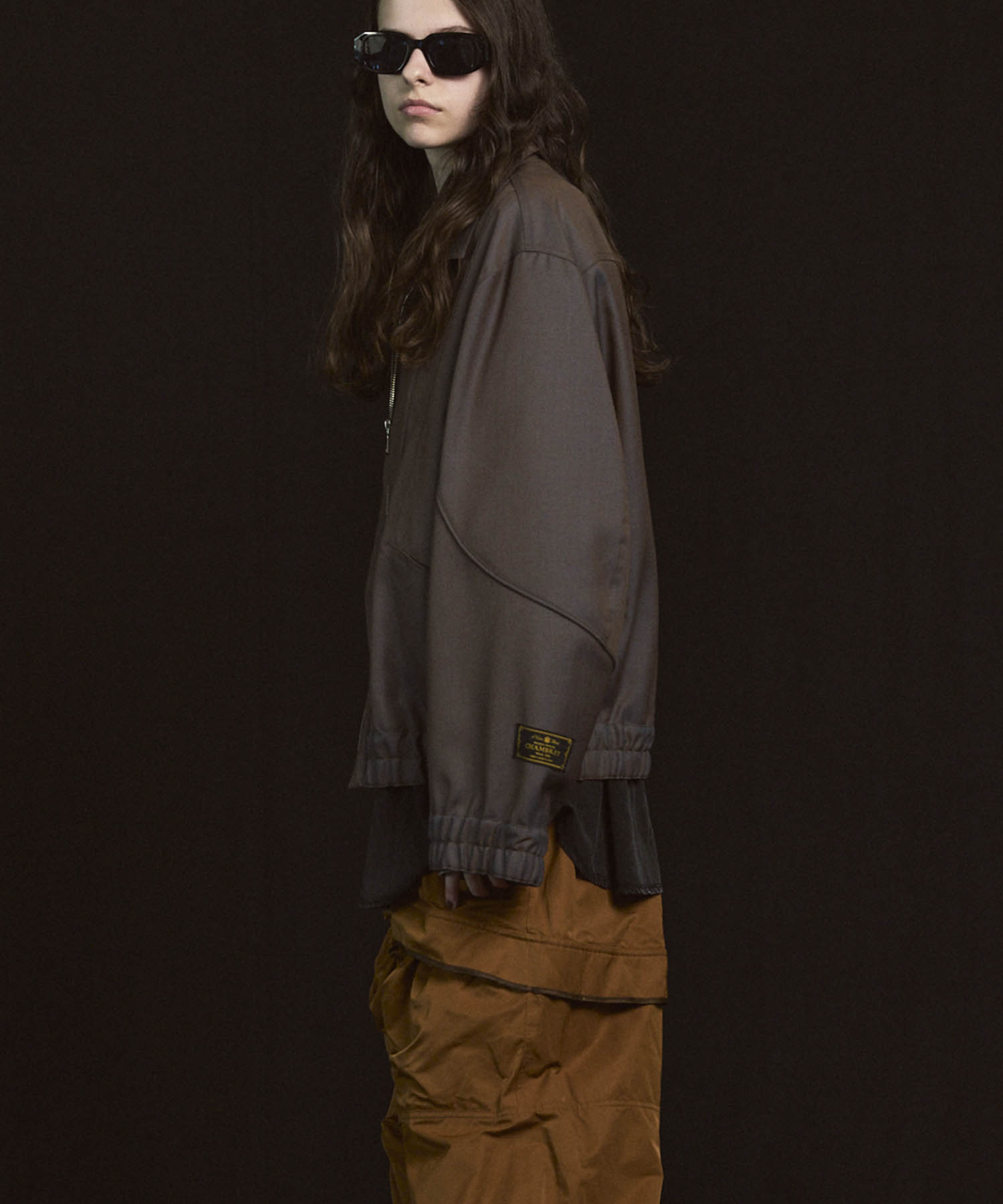 4 Colors Chambray Washable Wool Prime-Over Blouson