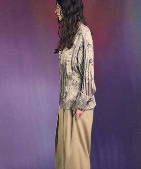 Wall Art Print Damage Knit Pullover