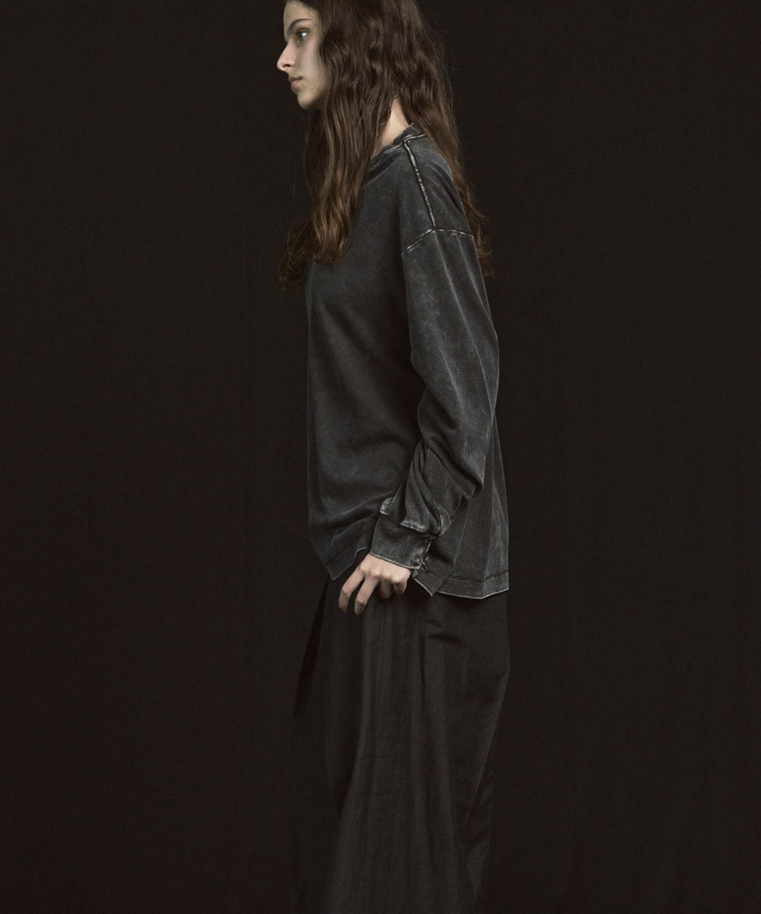 [ex] Prime-Ore-Ore-Ore-Ore-Over Smooth Crew Neck长袖T恤