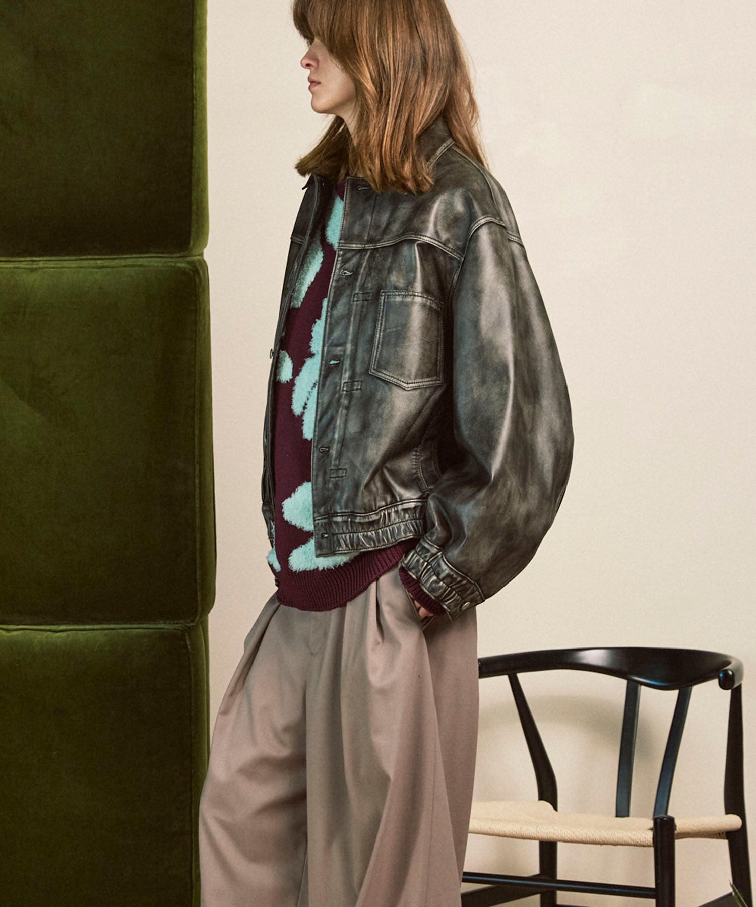 メゾンスペシャル　レザージャケット　　　　　　　【定価47,300円】 Sheep Leather Trucker Jacket