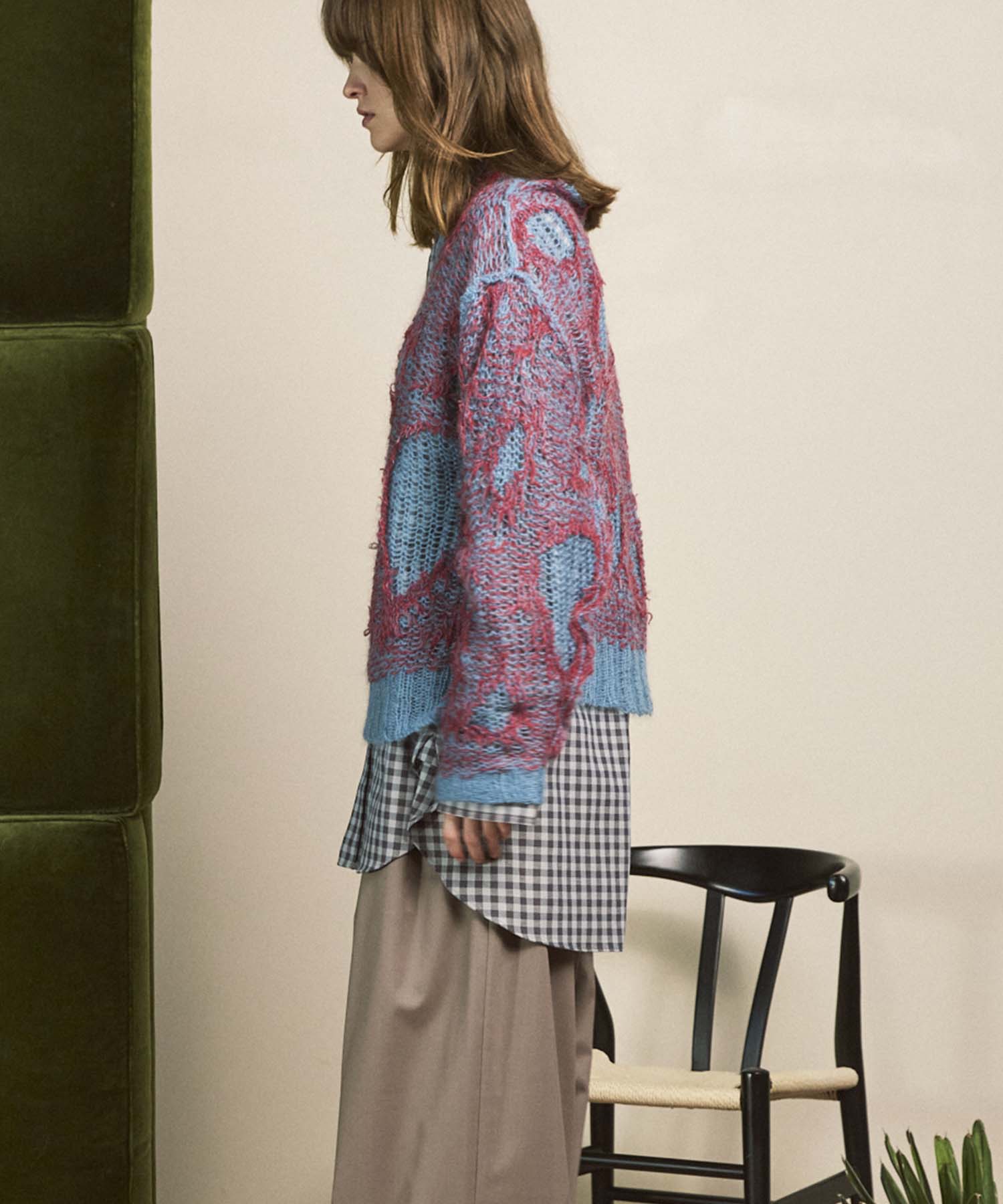 Mohair Sheer V-Neck 니트 풀오버