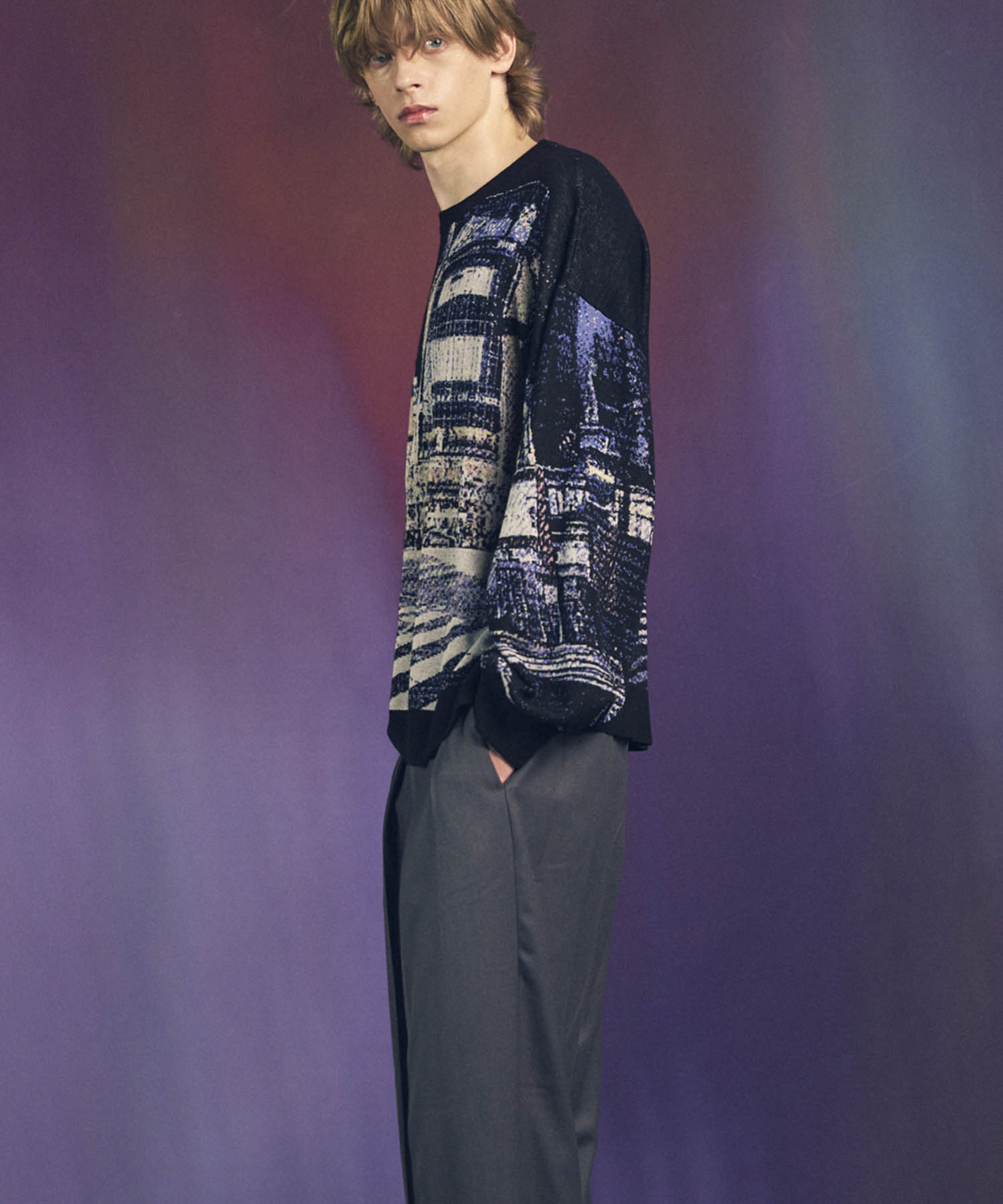 [City Series] "Scramble"Prime-Over Crew Neck Knit Pullover