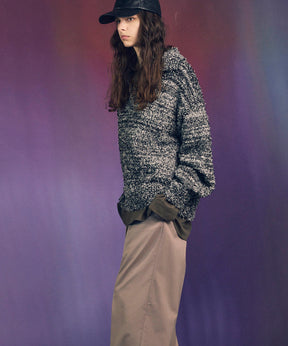 混合彩色纱线纱线船长针织套头衫