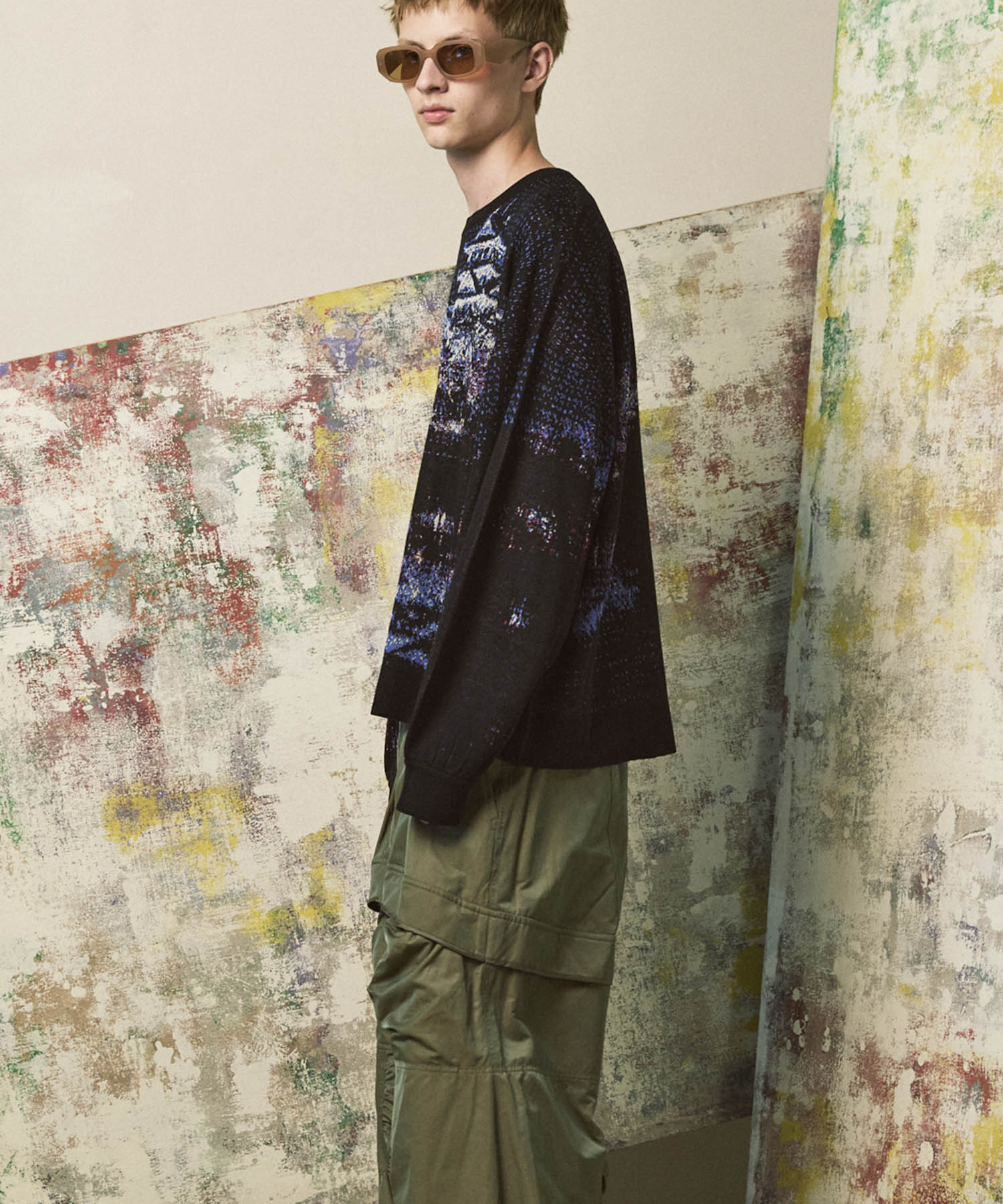 [城市系列]“ Nagoya” Prime-Erover Kew Neck编织套头衫