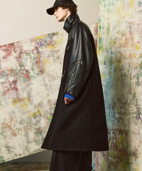[25AW 사전 주문] 양 가죽 멜튼 콤비네이션 체스터 코트