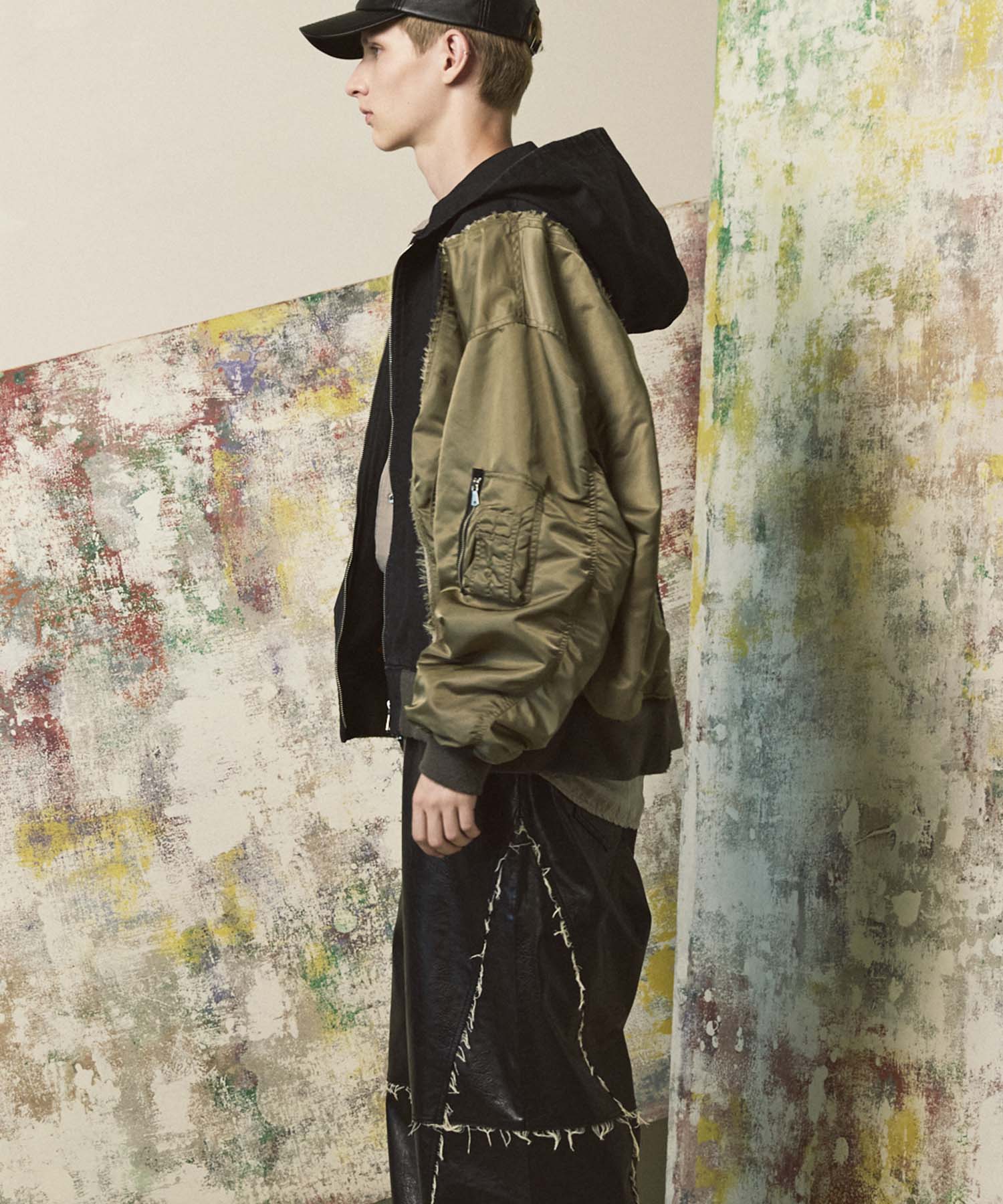 Different Material Docking Prime-Over Military Blouson