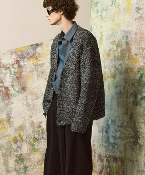 Mix Color Fancy Yarn Prime-Over Knit Cardigan