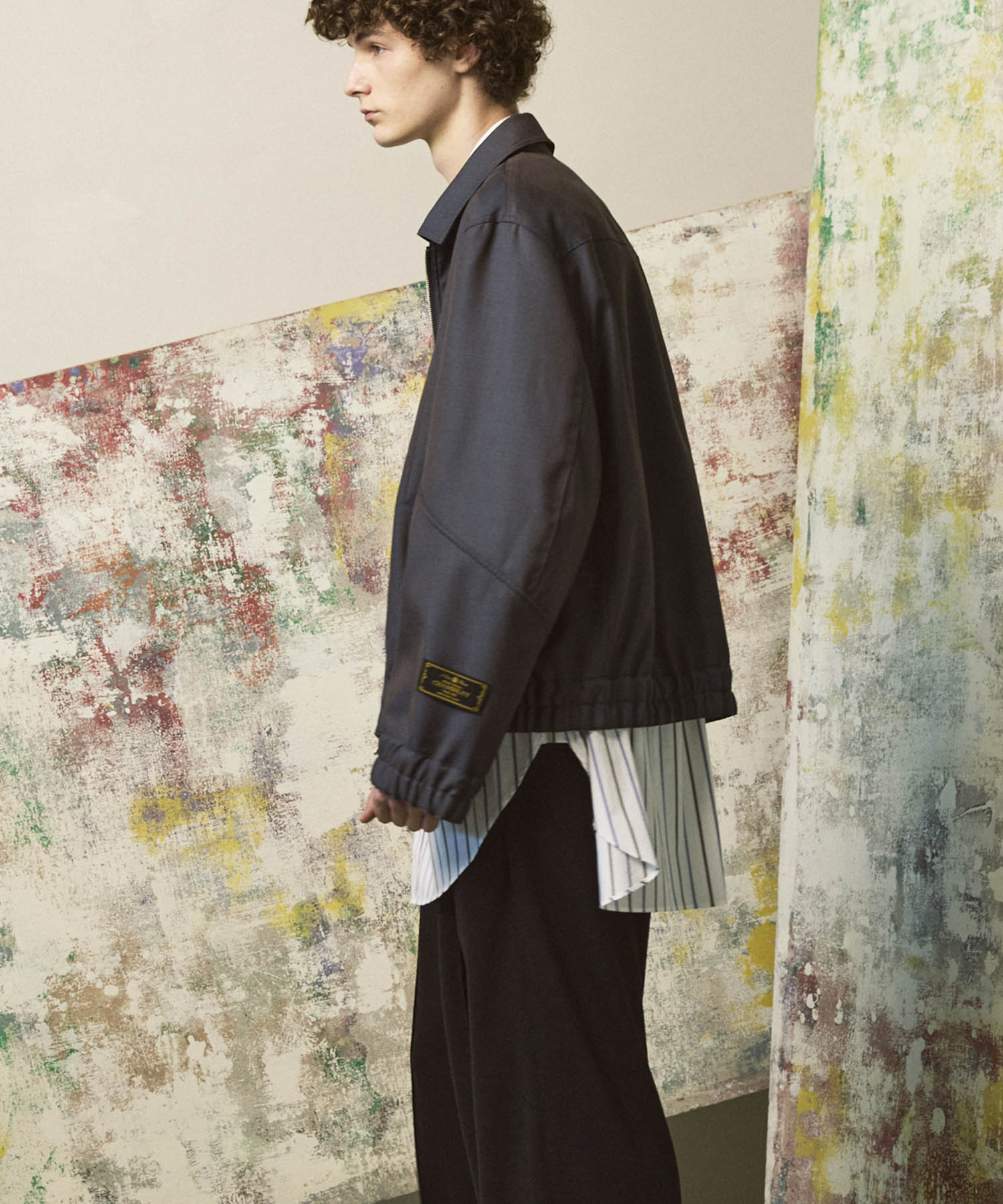 4 Colors Chambray Washable Wool Prime-Over Blouson