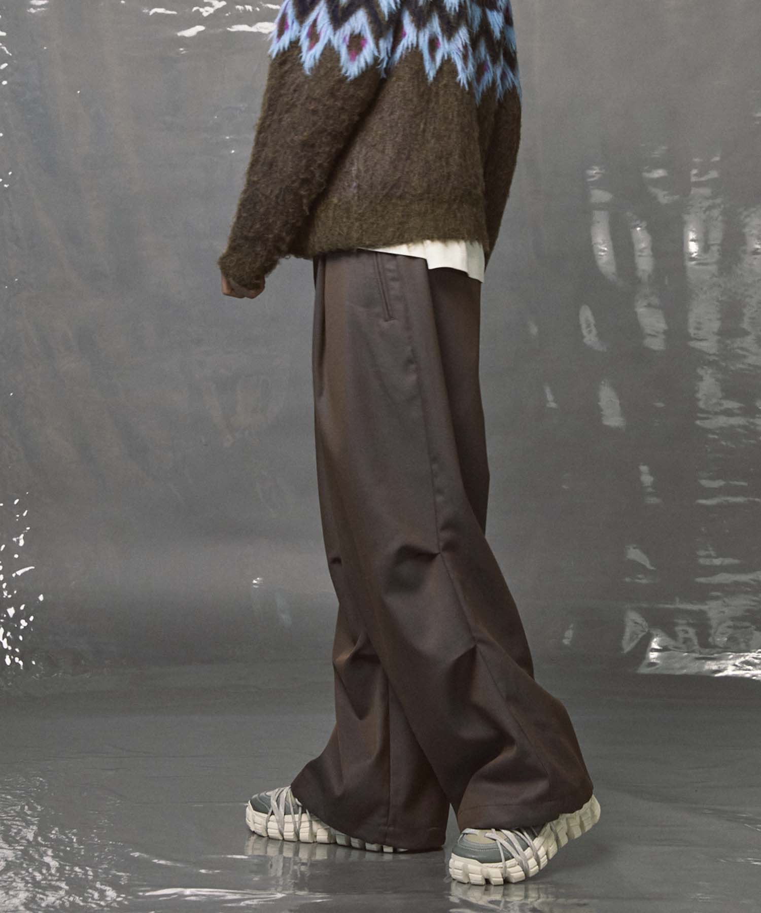 4 Colors Chambray Washable Wool Prime-Wide Snow Pants