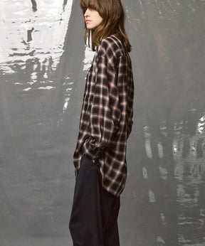Prime-Over Ombre 점검 일반 칼라 셔츠 코트