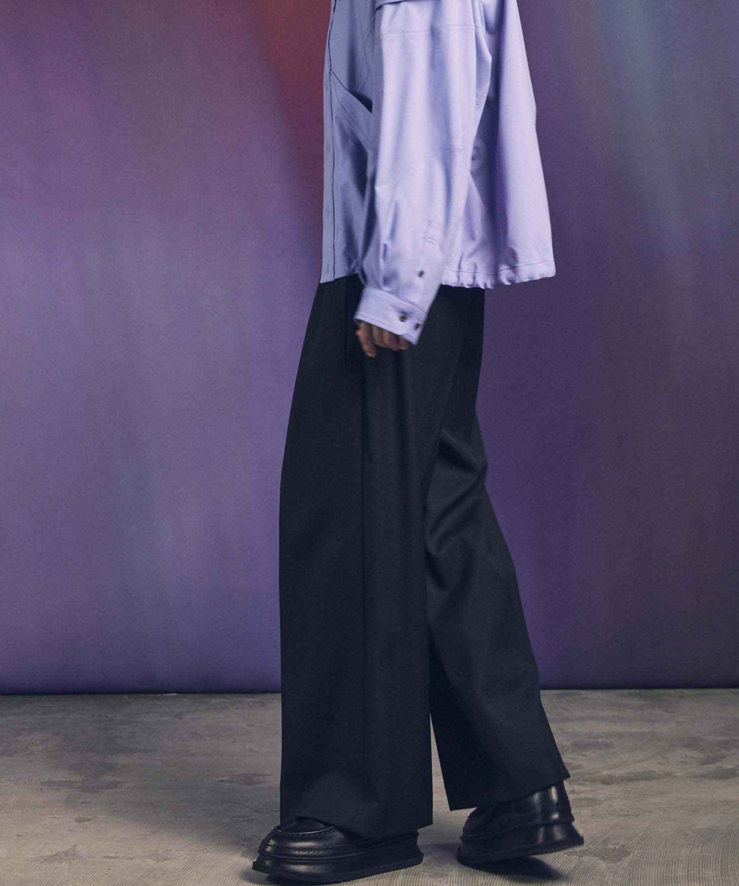 4 가지 색상 샹 브레이 세탁 가능한 양모 프라임 전역의 두 개의 턱 넓은 바지