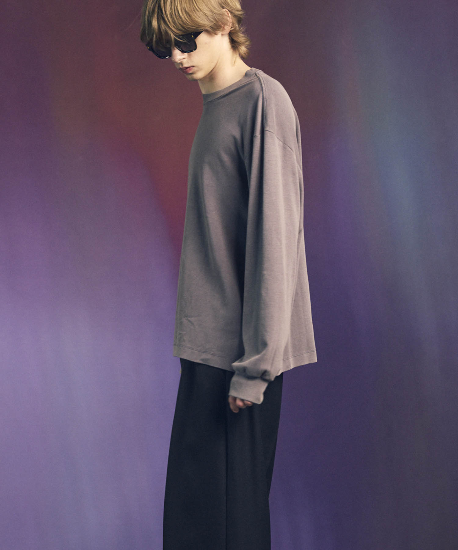 [ex] Prime-Ore-Ore-Ore-Ore-Over Smooth Crew Neck长袖T恤