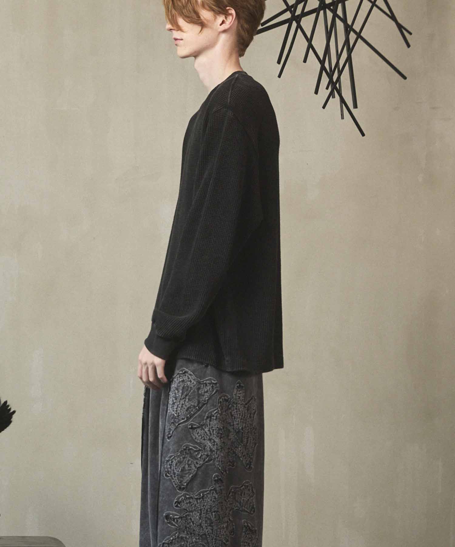 Prime-Over Crew Neck Long Sleeve Waffle T-Shirt