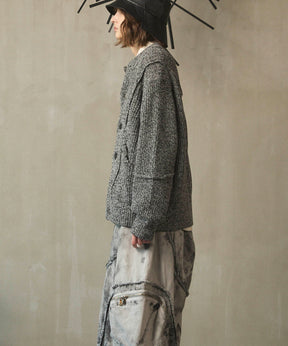 [25AW PRE-ORDER] 3 colors Wool Nylon Prime-Over Crew Neck Knit Cardigan