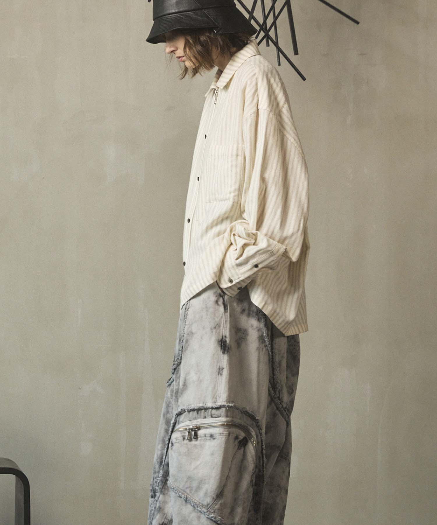 [Sales open at 12:00 on Saturday, September 13th] [Italian Dead Stock Fabric] Prime-Over 2way Zip Shirts