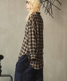 Prime-Over Ombre 점검 일반 칼라 셔츠 코트