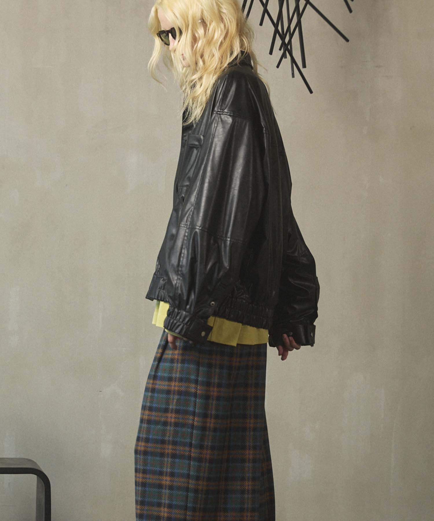 Curve Switching A Light Eco Leather Shirt