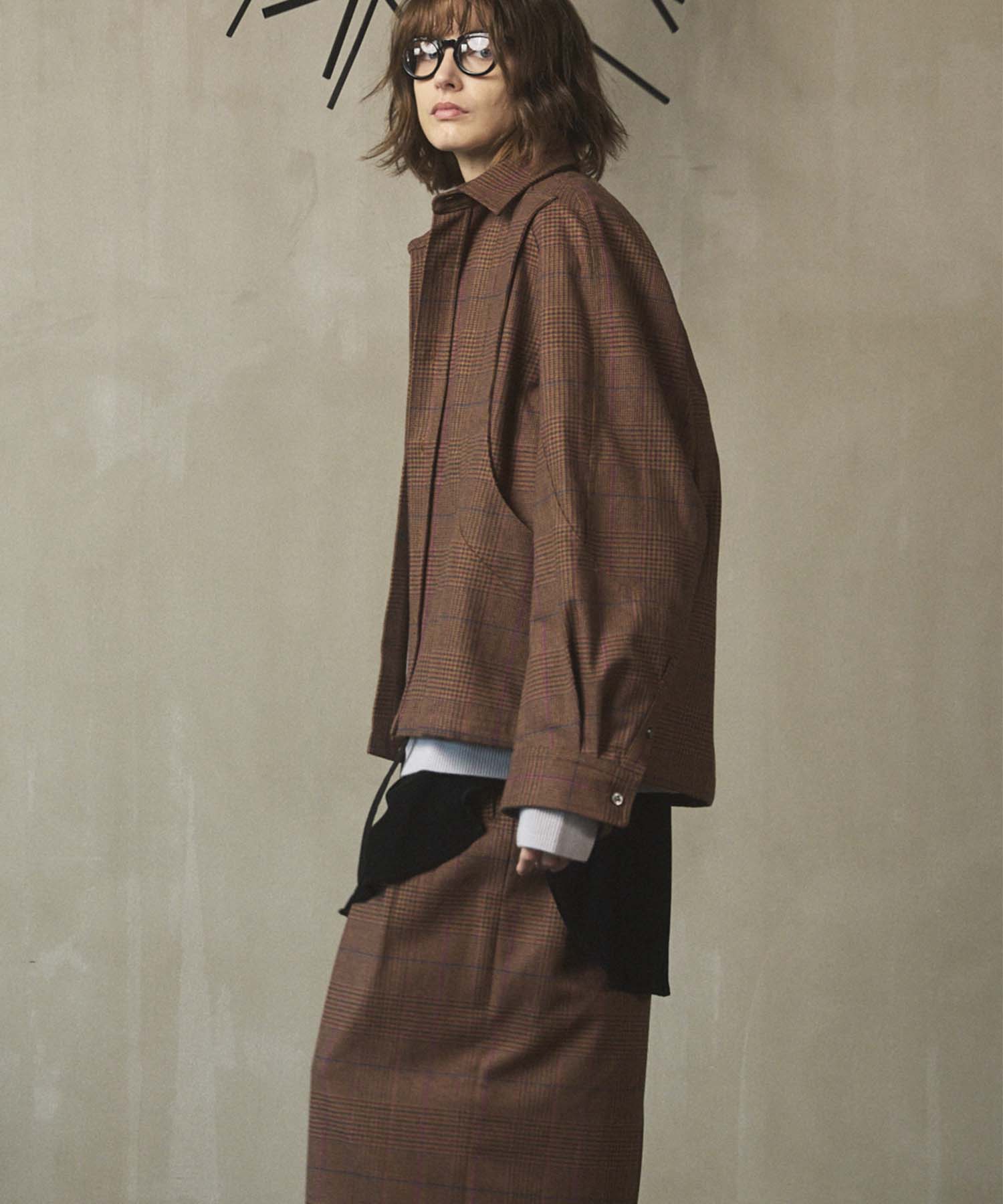 [Sale starts at 12:00 pm on Saturday, September 13th] [Italian Dead Stock Fabric] Prime-Over Curved Pocket Shirts Blouson