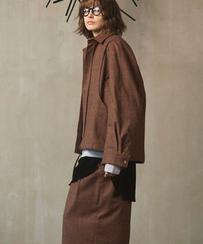 [Sale starts at 12:00 pm on Saturday, September 13th] [Italian Dead Stock Fabric] Prime-Over Curved Pocket Shirts Blouson