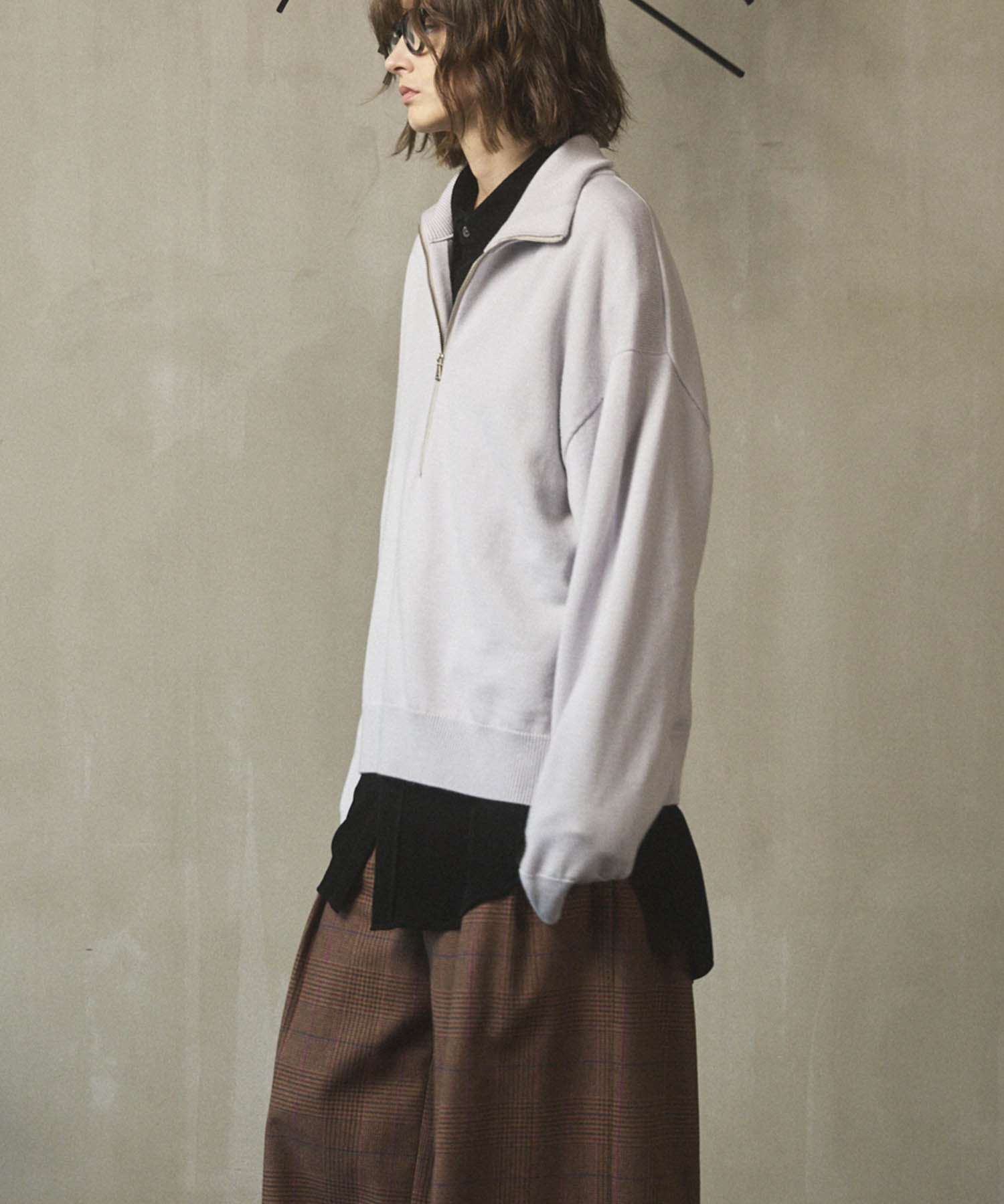 [25AW PRE-ORDER] Cashfeel Extra Fine Merino Wool Prime-Over Half Zip Knit Pullover