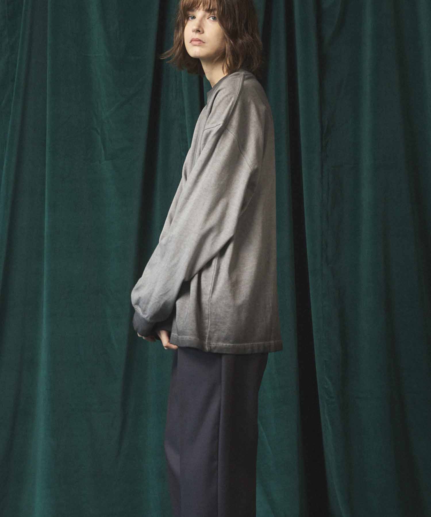 Gradation Dyed Prime-Over Crew Neck Long Sleeve T-Shirt