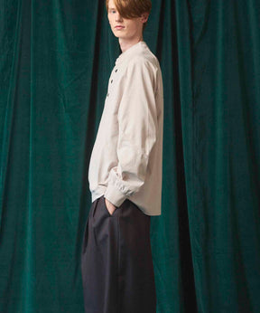 Curve switching Prime-Over Henry Neck Long Sleeve T-Shirt