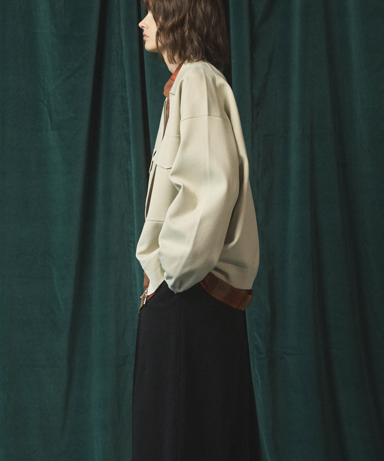 Prime-Over Double Pocket Knit Zip Blouson