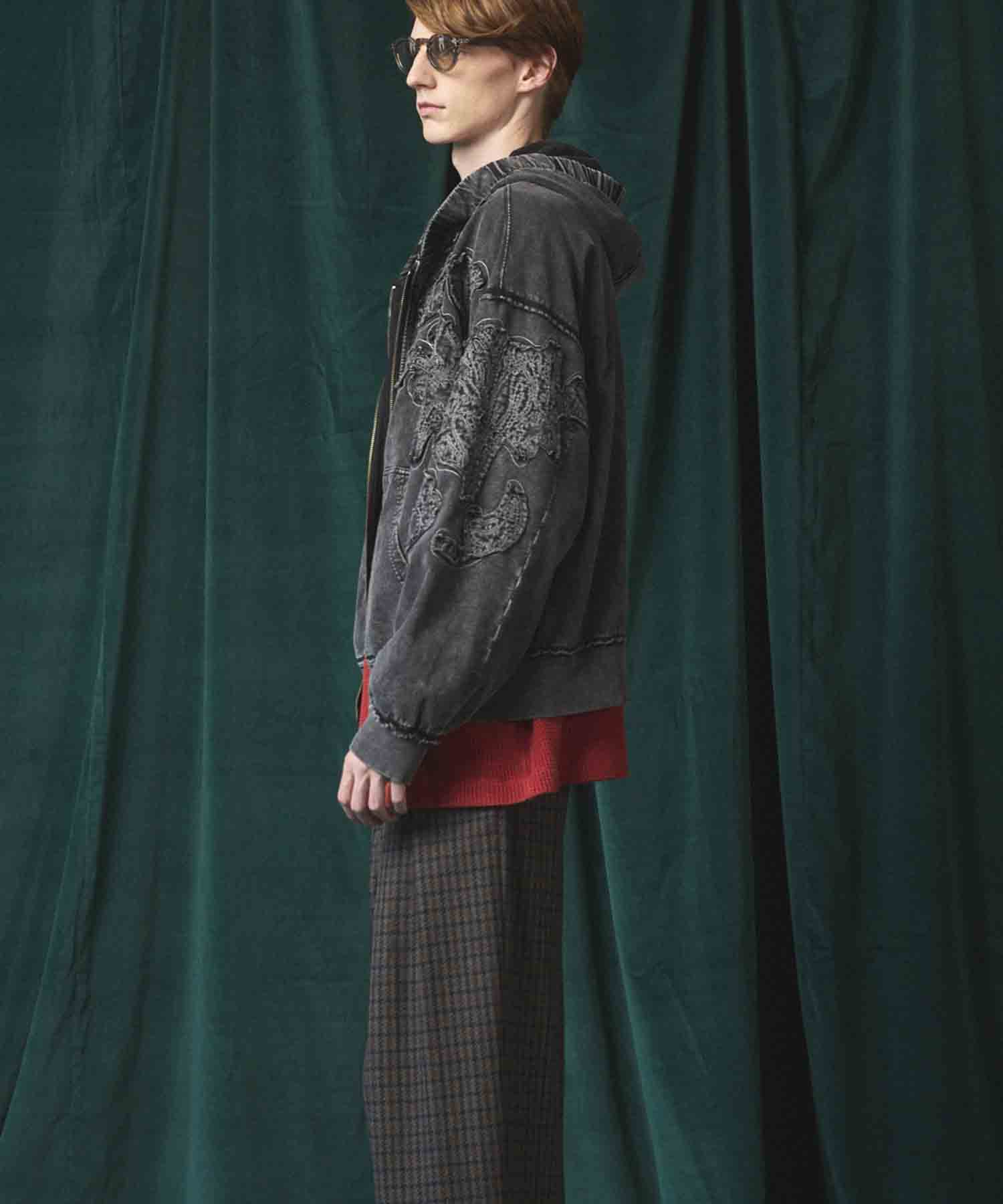 4 색 샹 브레이 세탁 가능한 양모 피크 라펠 더블 가슴 재킷