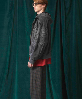 4 색 샹 브레이 세탁 가능한 양모 피크 라펠 더블 가슴 재킷