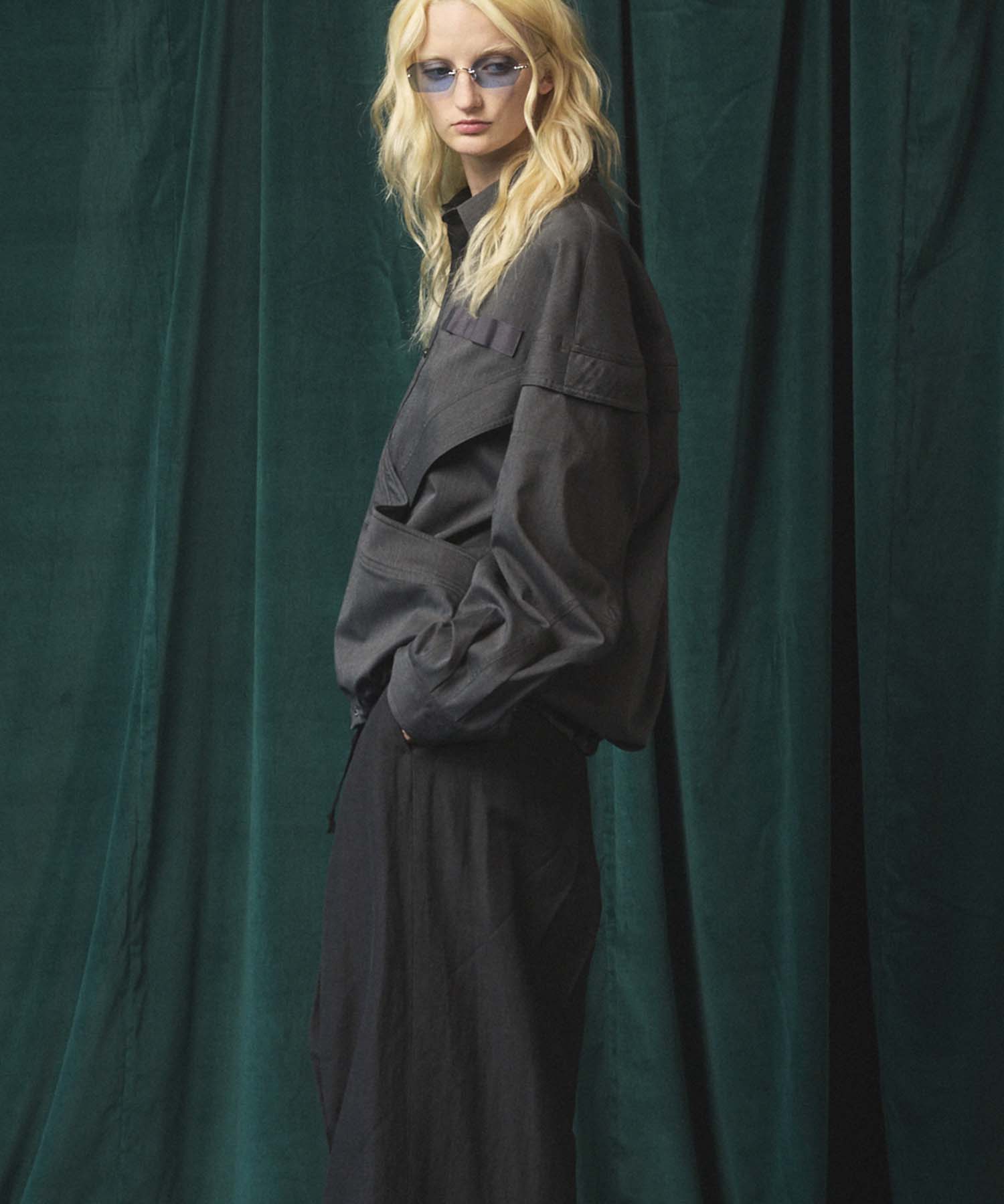 Prime-Over Curved Curve switching Regular Collar Shirt (Copy)