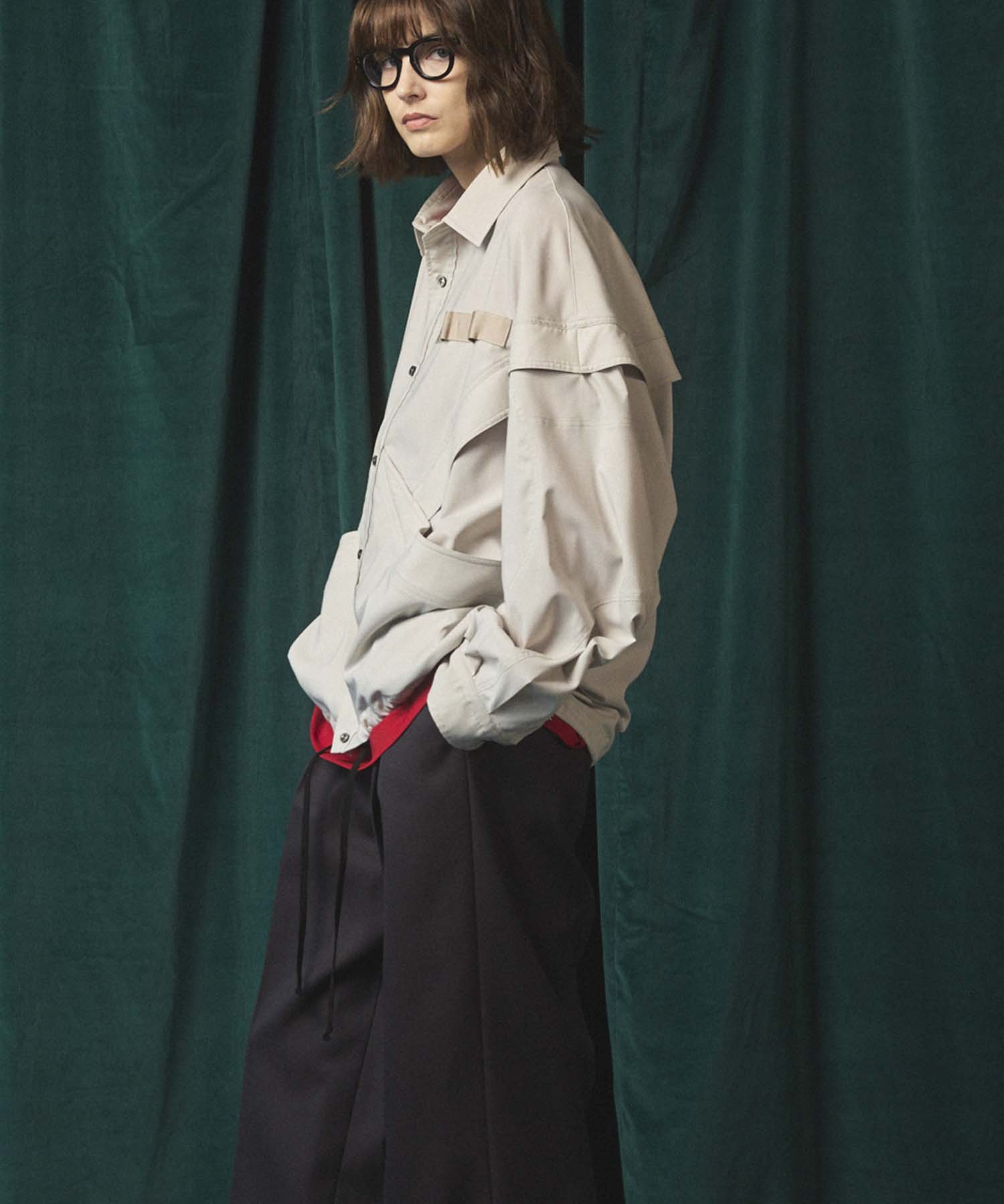 Prime-Over Curved Curve switching Regular Collar Shirt (Copy)