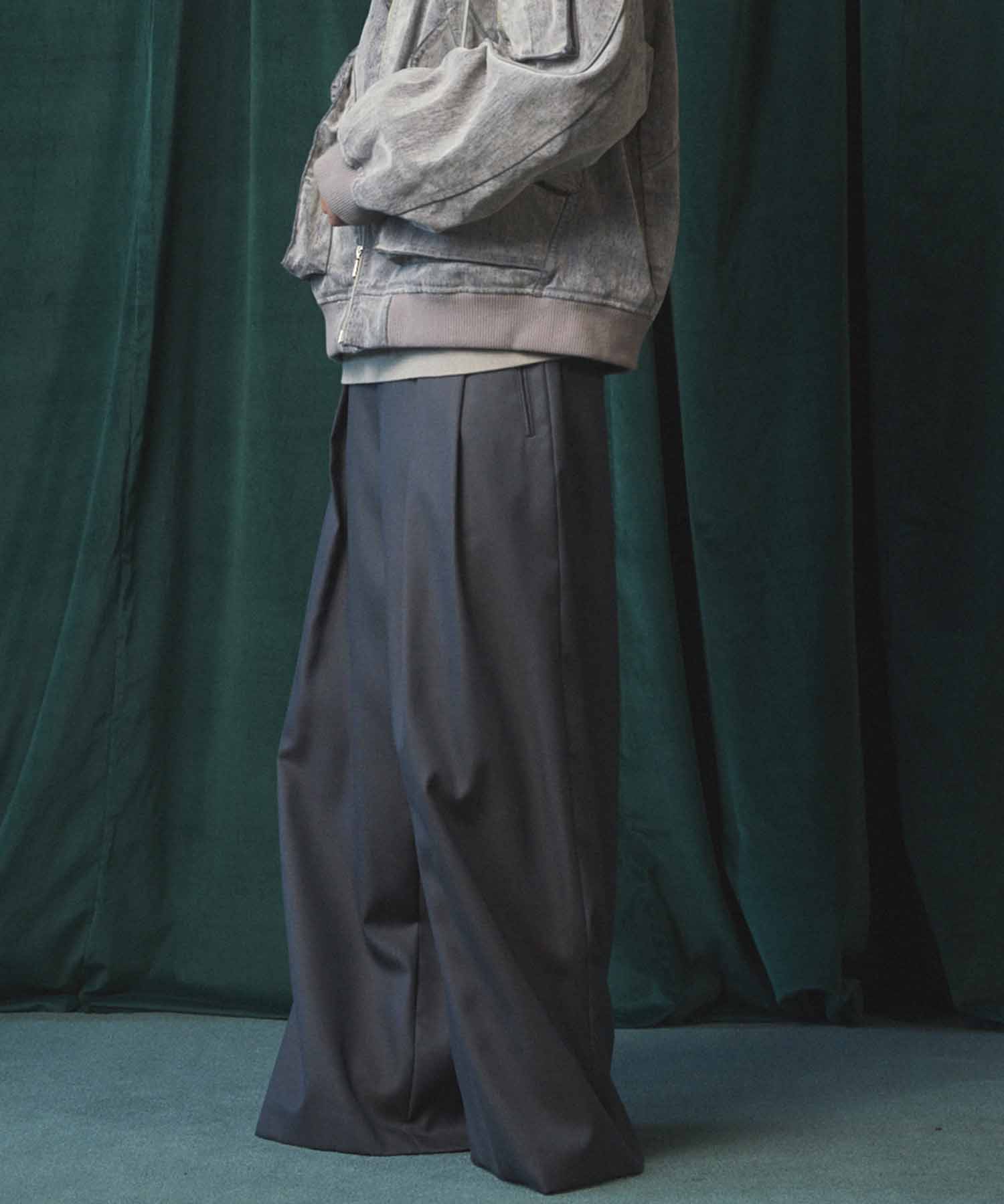 4 Colors Chambray Washable Wool Baggy Wide Pants