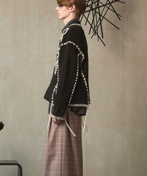 等级短长度超过V领针织套头衫