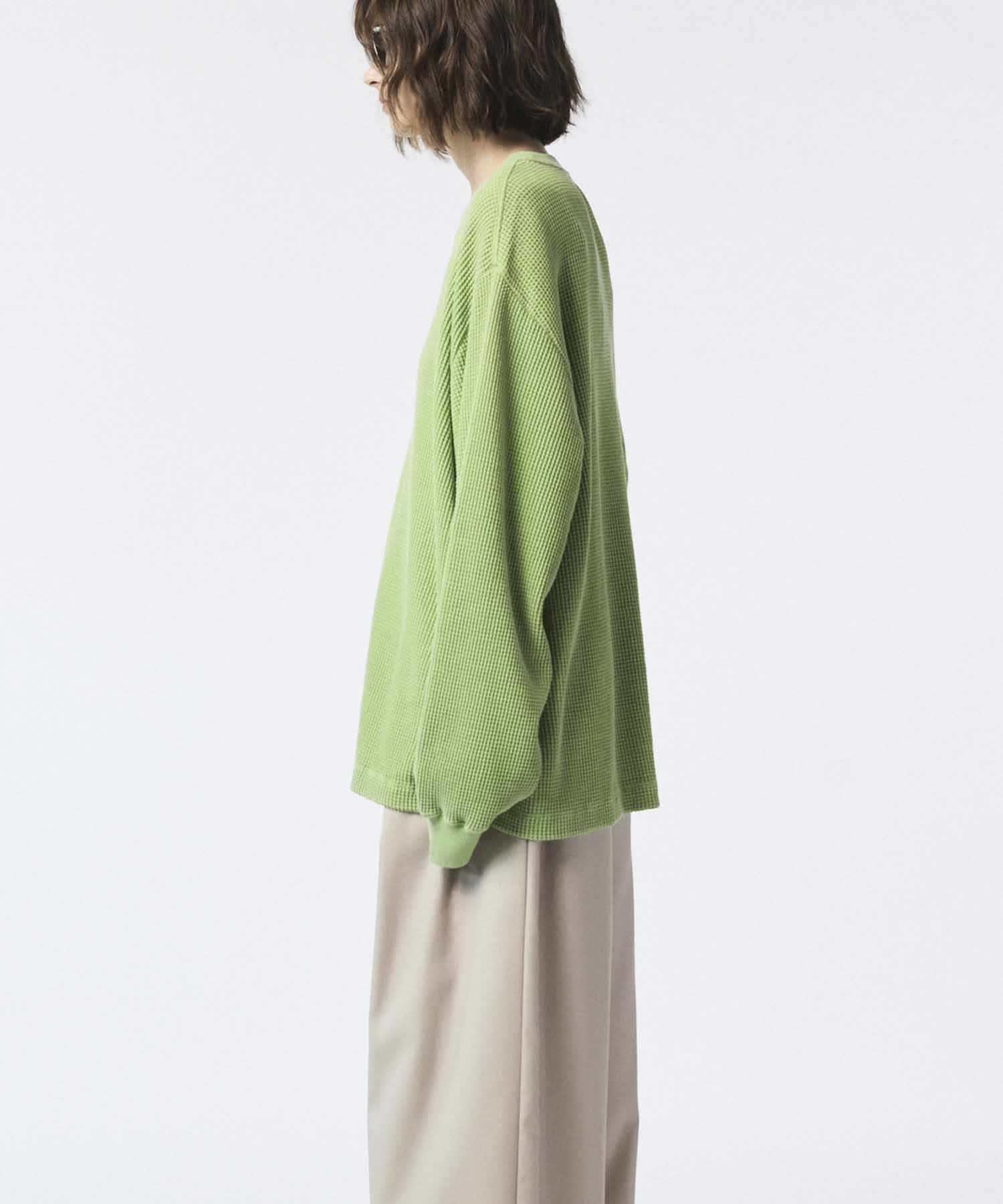 Prime-Over Crew Neck Long Sleeve Waffle T-Shirt