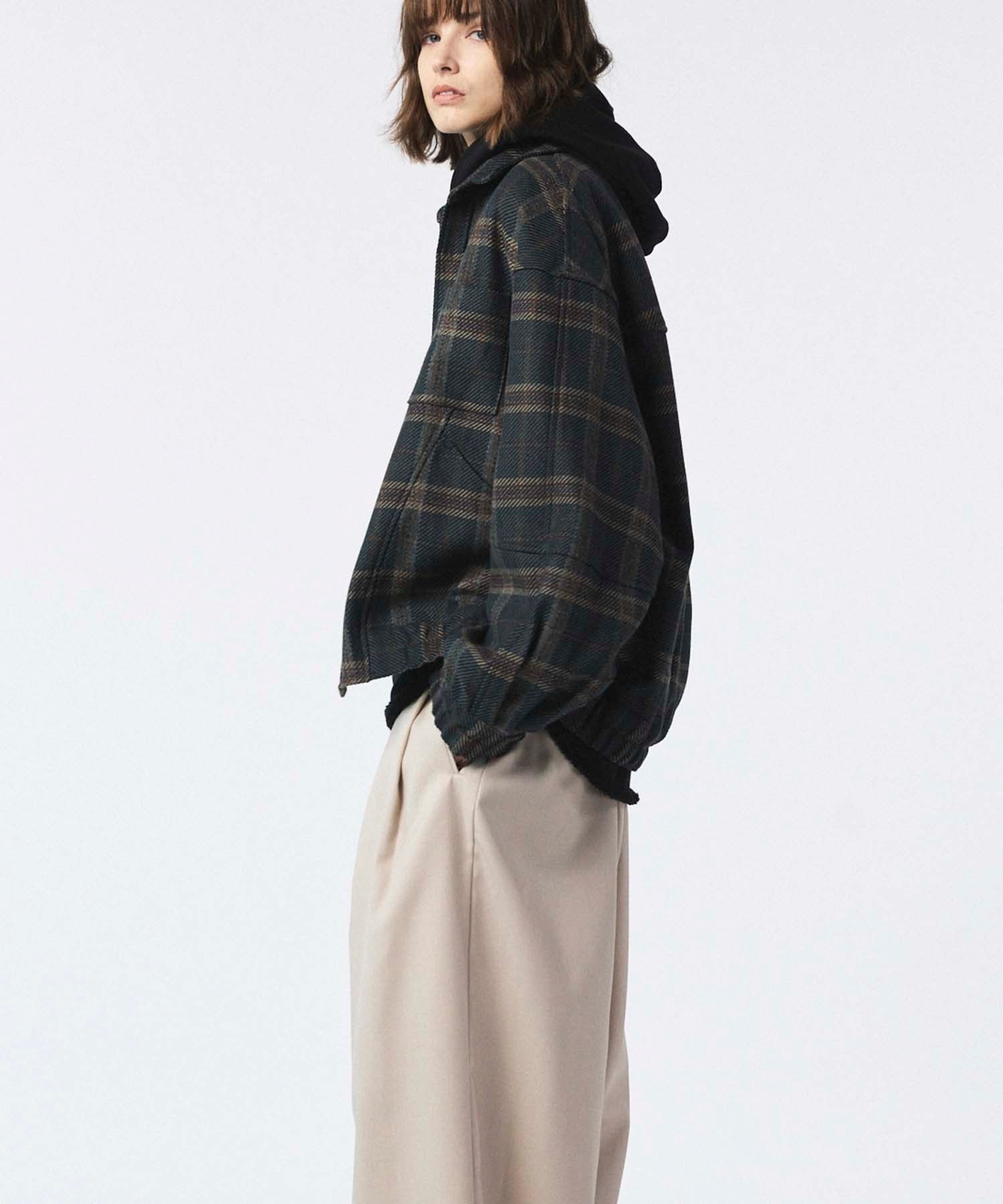 [Sale starts at 12:00 pm on Saturday, September 13th] [Italian Dead Stock Fabric] Prime-Over Curved Shirts Blouson