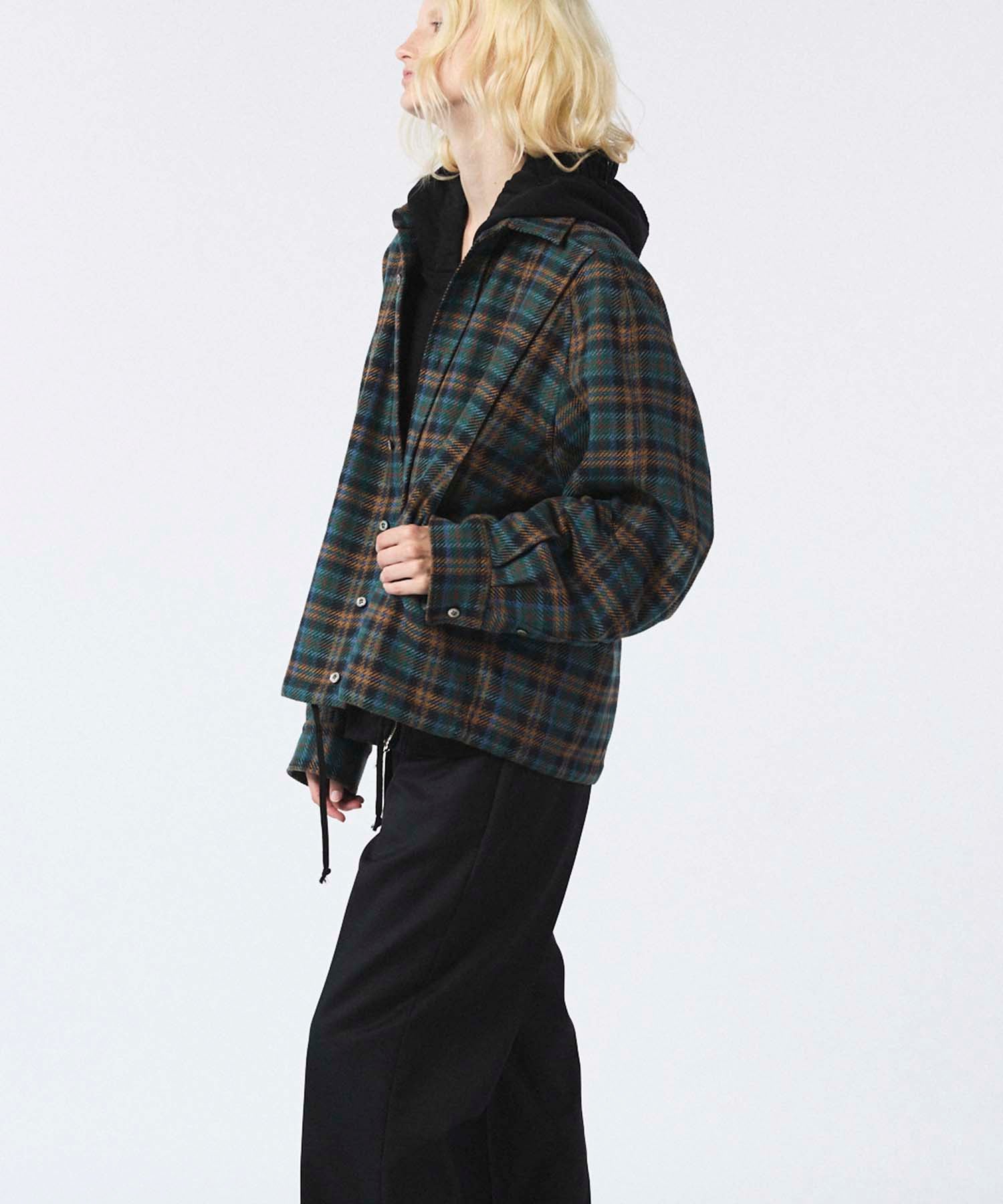 [Sale starts at 12:00 pm on Saturday, September 13th] [Italian Dead Stock Fabric] Prime-Over Curved Pocket Shirts Blouson