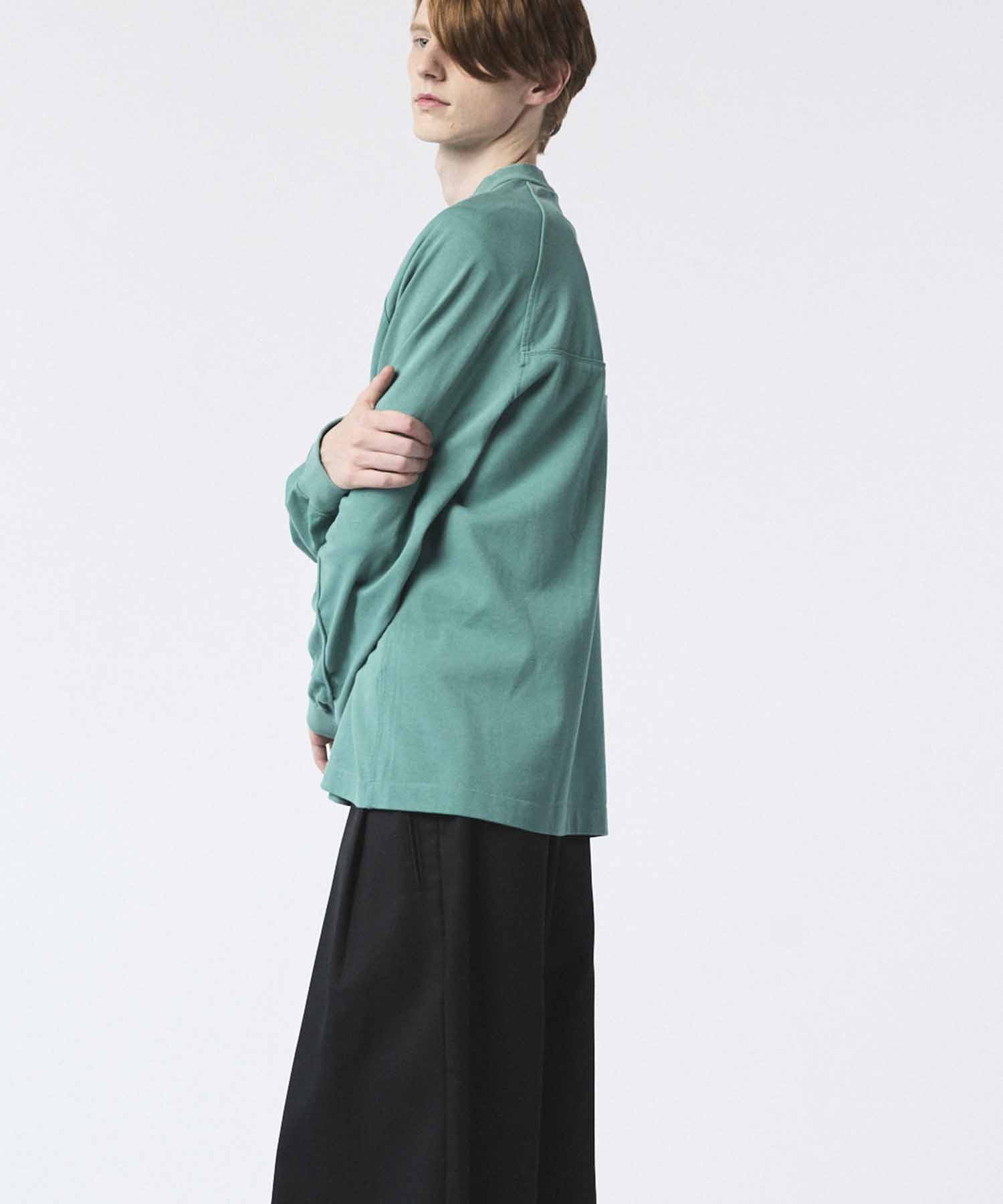 Curve switching Prime-Over Henry Neck Long Sleeve T-Shirt