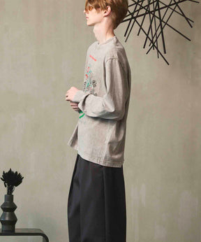 Artist Graphical Embroidery Prime-Over Crew Neck Long Sleeve T-Shirt