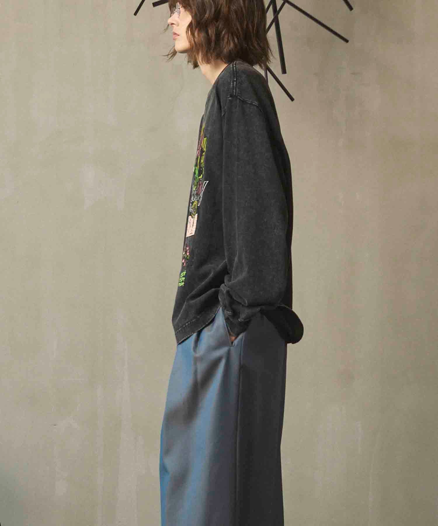 Artist Graphical Embroidery Prime-Over Crew Neck Long Sleeve T-Shirt