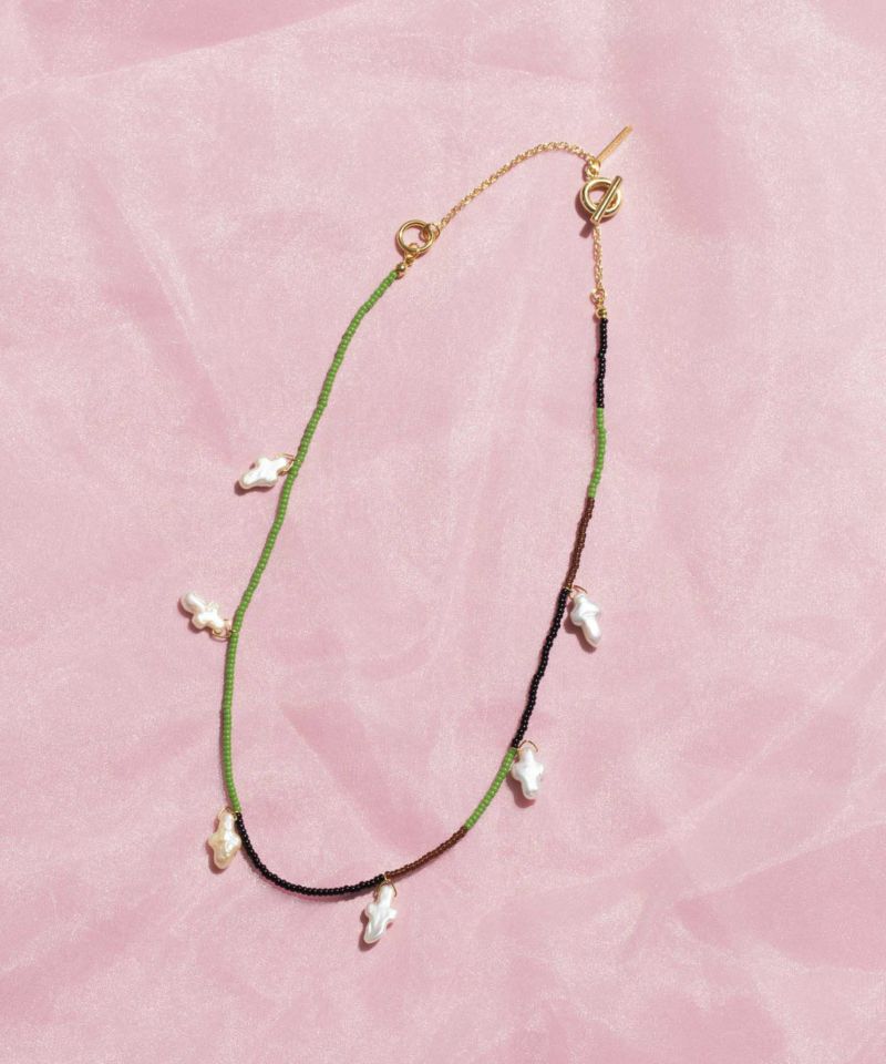 Cross Pearl Beads Necklace