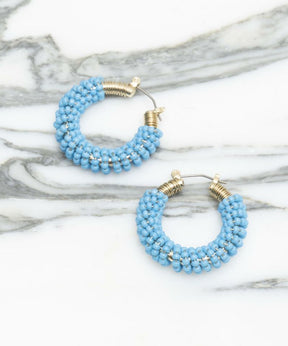 Beads Hoop Pierced Earrings