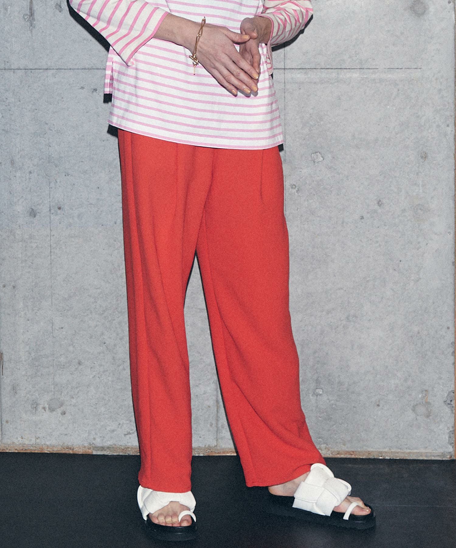 SALE】Double Cross Wide Tapered Pants