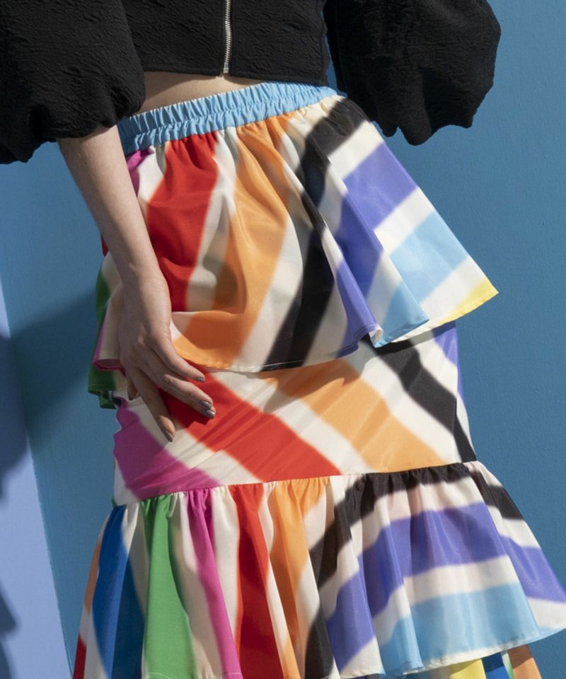 【SALE】Stripe Volume Skirt