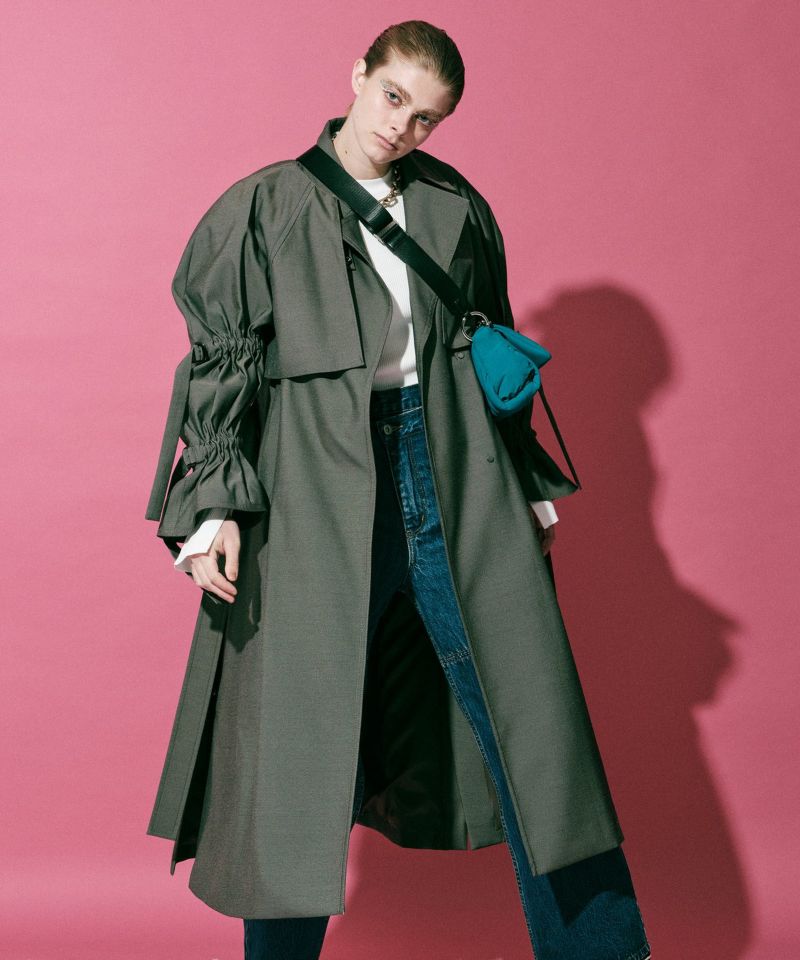 SALE】Multi Way Belted 2way Trench Coat