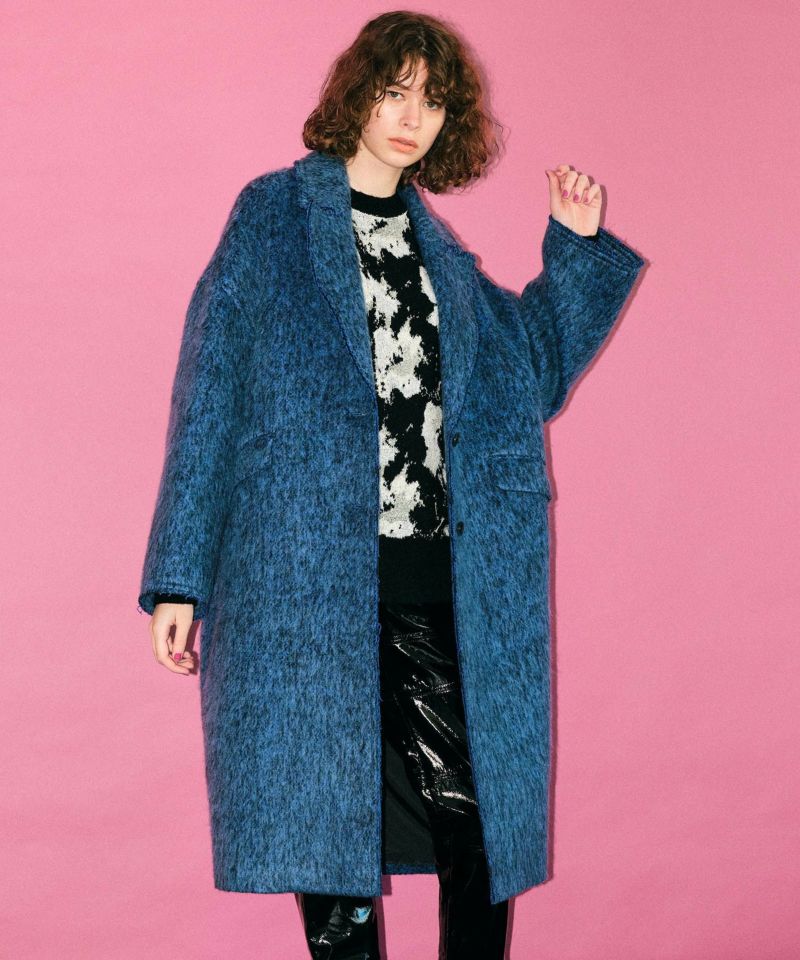 SALE】Melange Mohair Shaggy Over Coat