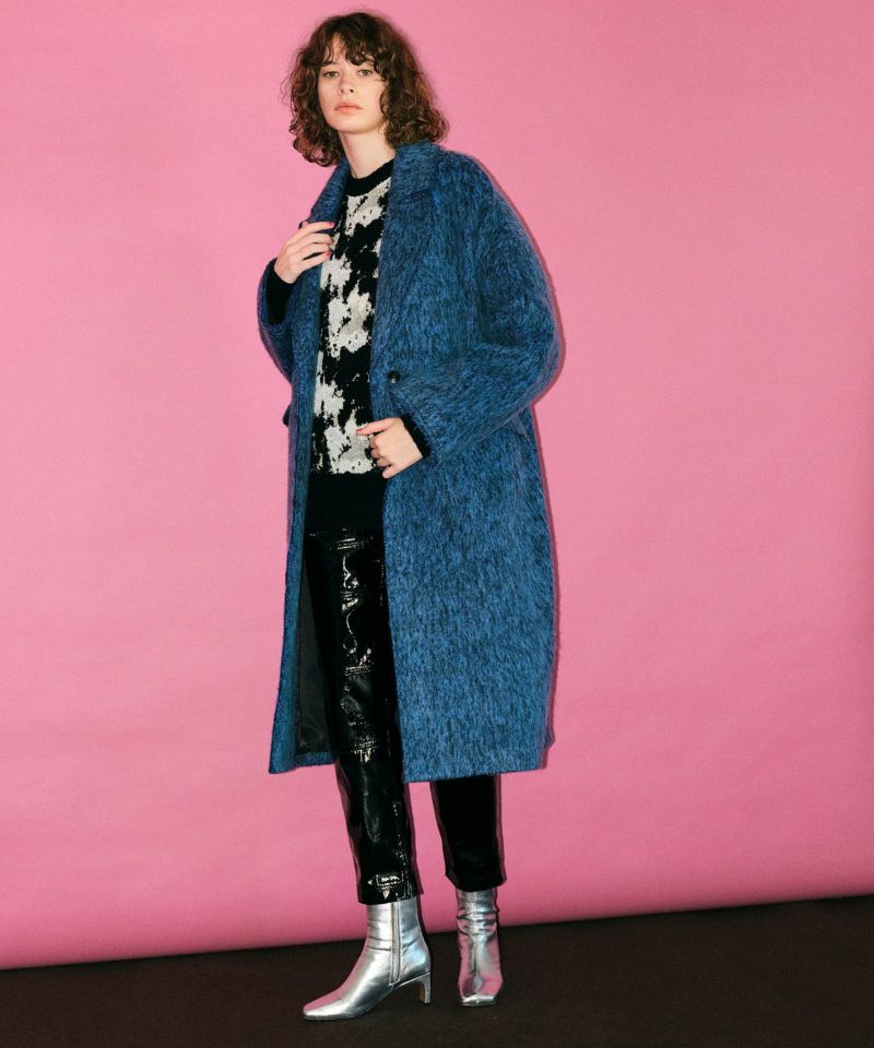 SALE】Melange Mohair Shaggy Over Coat