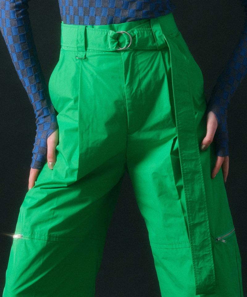 【SALE】Belted Slash Washer Nylon Pants　