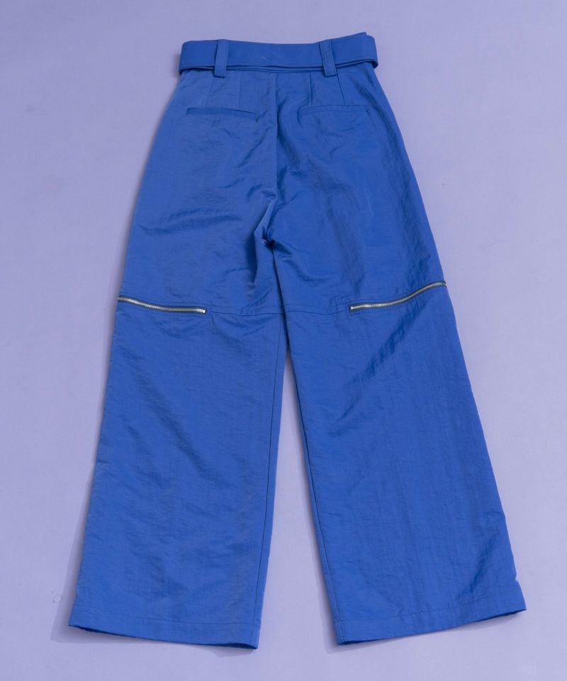 【SALE】Belted Slash Washer Nylon Pants　